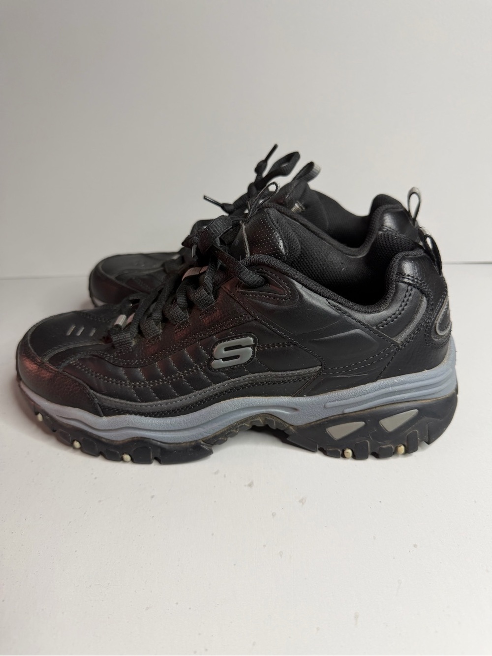 Skechers Men’s Energy Afterburn Sneakers – Black – Size 8.5